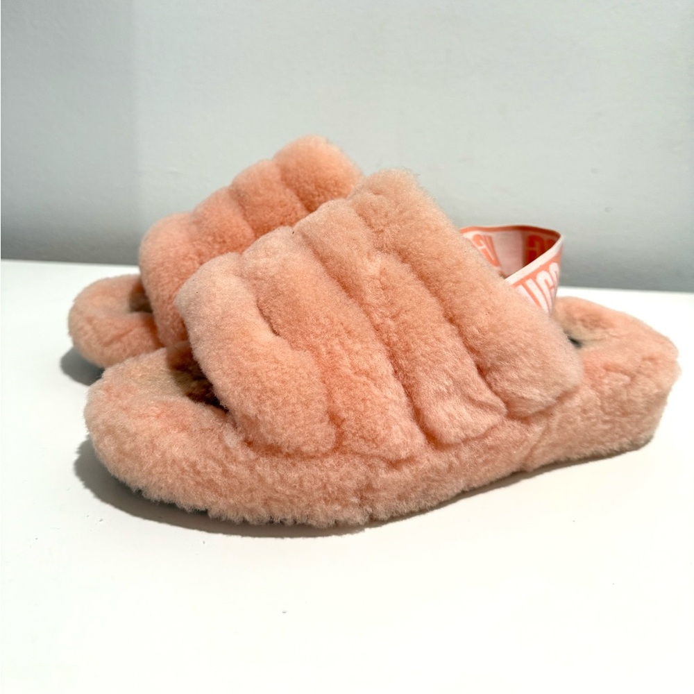 UGG Women Slippers Fluffy Slingback Open Toe Casual Comfort Fit Shoes